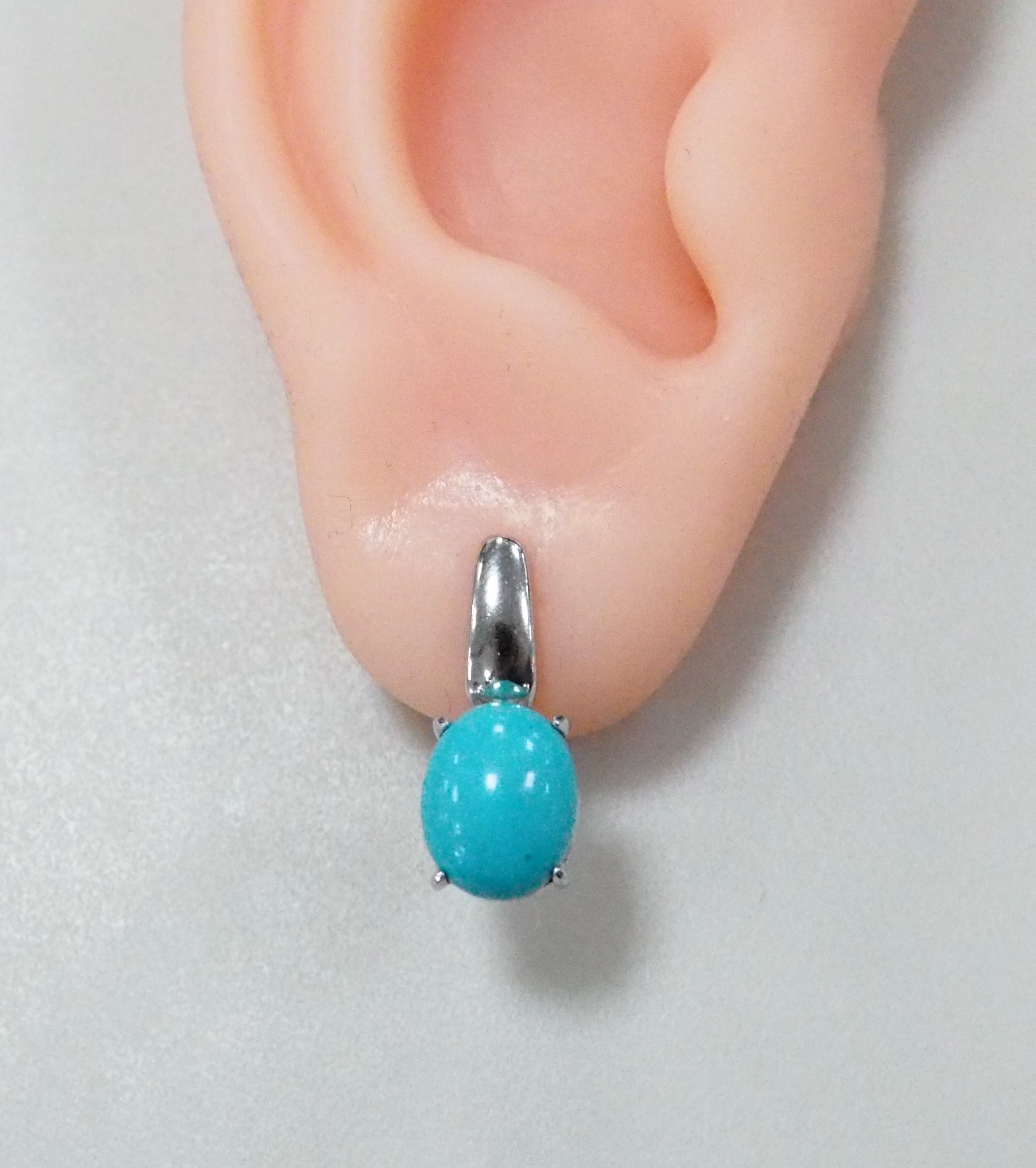 Серебряные серьги с бирюзой